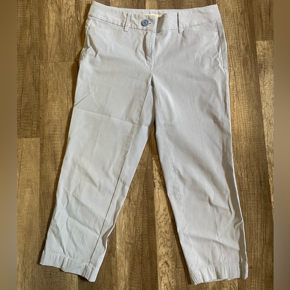 Loft Outlet cropped blue/white pin stripe-00P